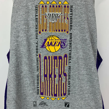 Vintage Los Angeles LA Lakers Tank Top Mens Large Gray NBA Stringer Shirt 90s