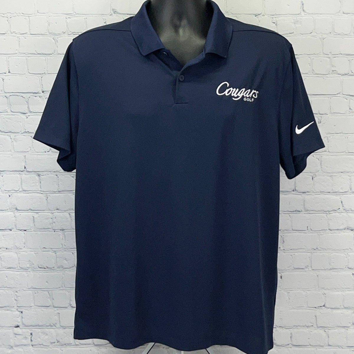 Navy Nike BYU Cougars Golf Polo Shirt with White Logo for Comfortable Wear