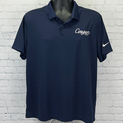 Navy Nike BYU Cougars Golf Polo Shirt with White Logo for Comfortable Wear