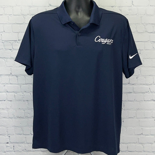 Navy Nike BYU Cougars Golf Polo Shirt with White Logo for Comfortable Wear