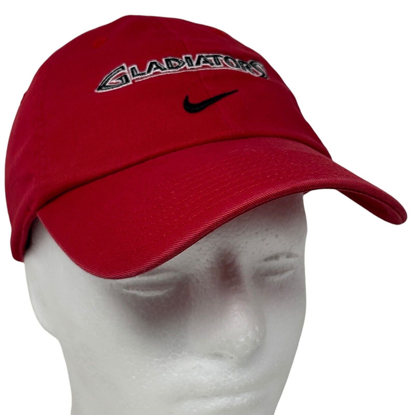 Red Nike hat featuring Las Vegas Cleveland Gladiators logo on the front with a curved brim
