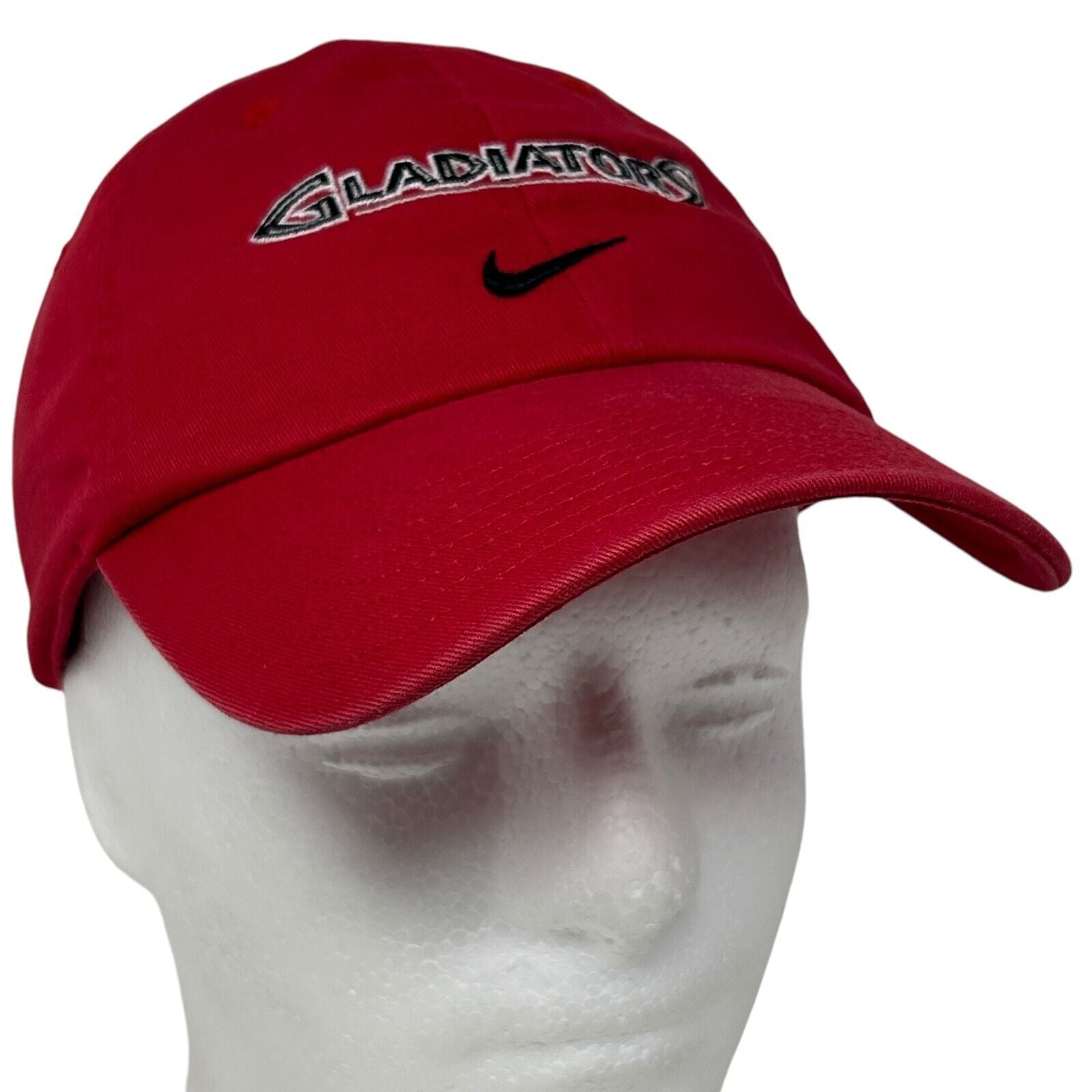 Red Nike hat featuring Las Vegas Cleveland Gladiators logo on the front with a curved brim