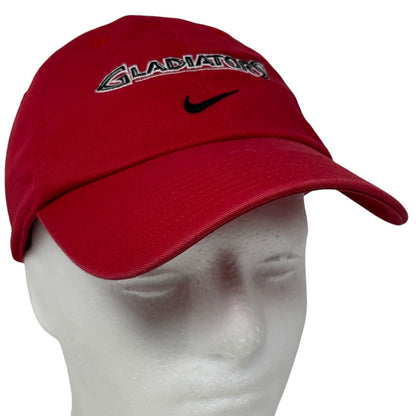 Red Nike hat featuring Las Vegas Cleveland Gladiators logo on the front with a curved brim