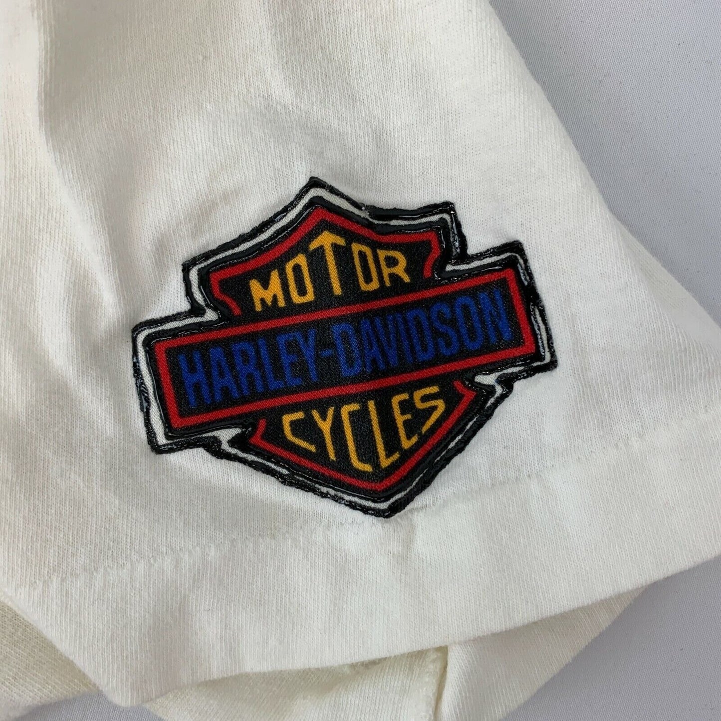 Vintage Harley Davidson Hand Painted T Shirt Mens Medium Motorcycles Biker White