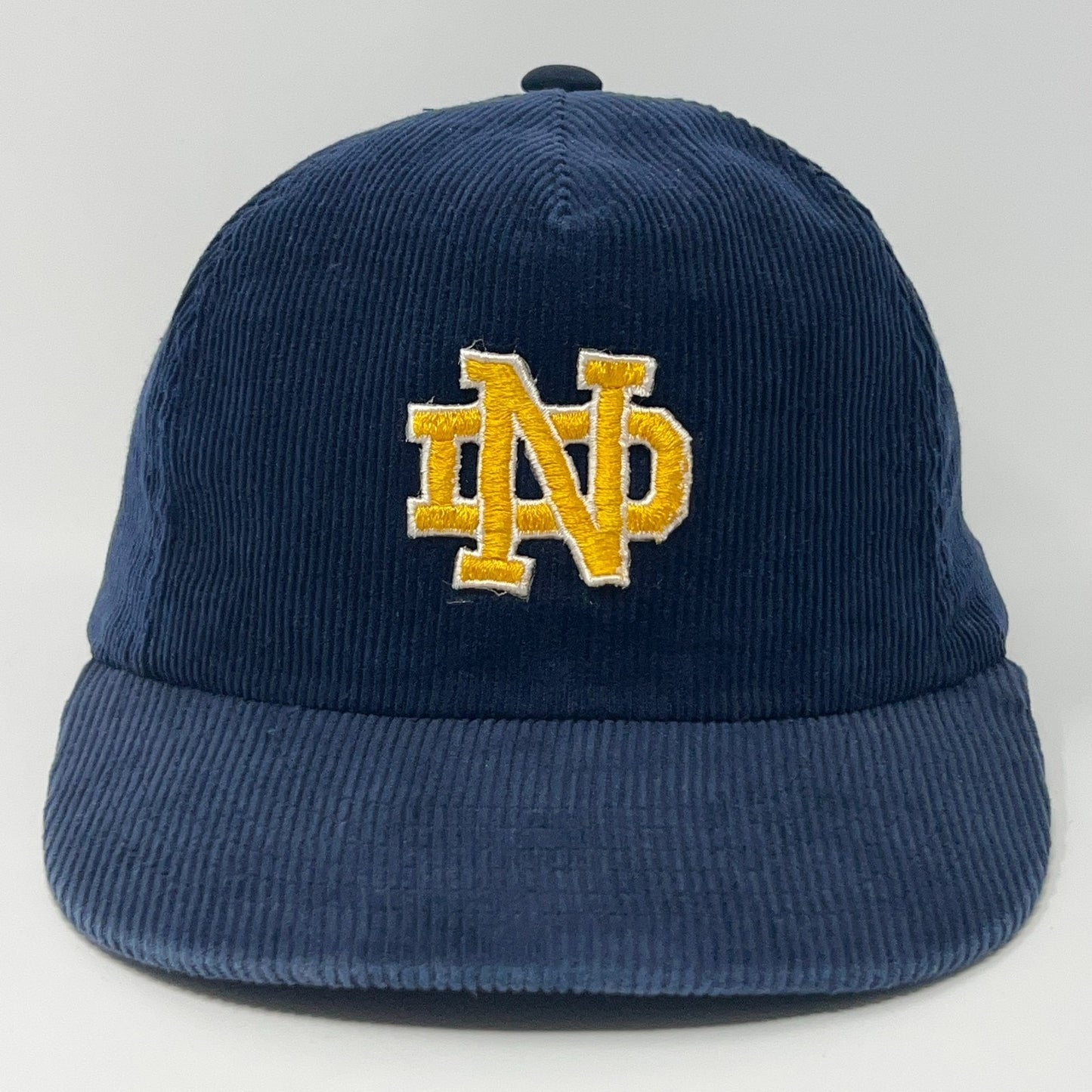 Navy Vintage Notre Dame Fighting Irish Corduroy Cap with Embroidered ND Logo on Front