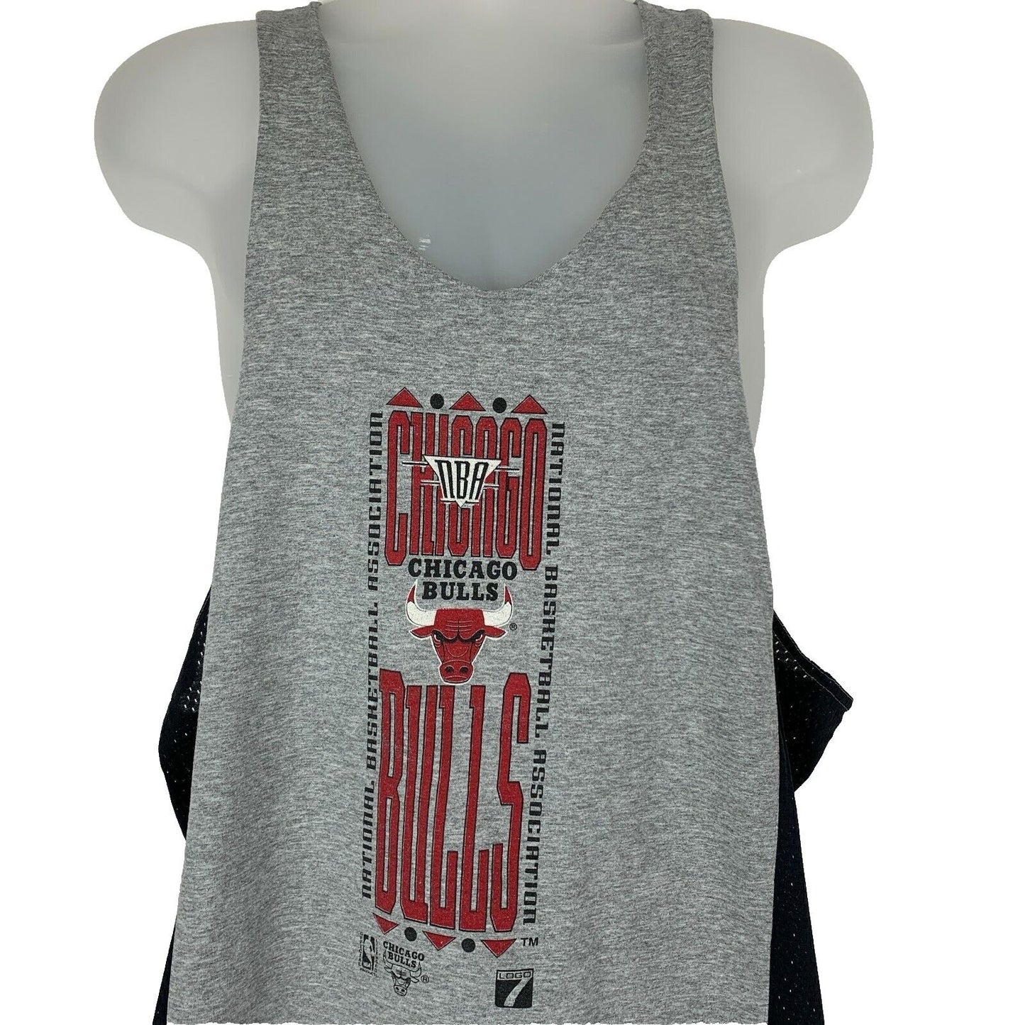 Vintage Chicago Bulls Stringer Tank Top T Shirt Mens X-Large Basketball 90s Gray