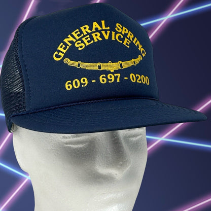 Gorra de béisbol estilo camionero vintage de General Spring Service, color azul, para mecánico de automóviles