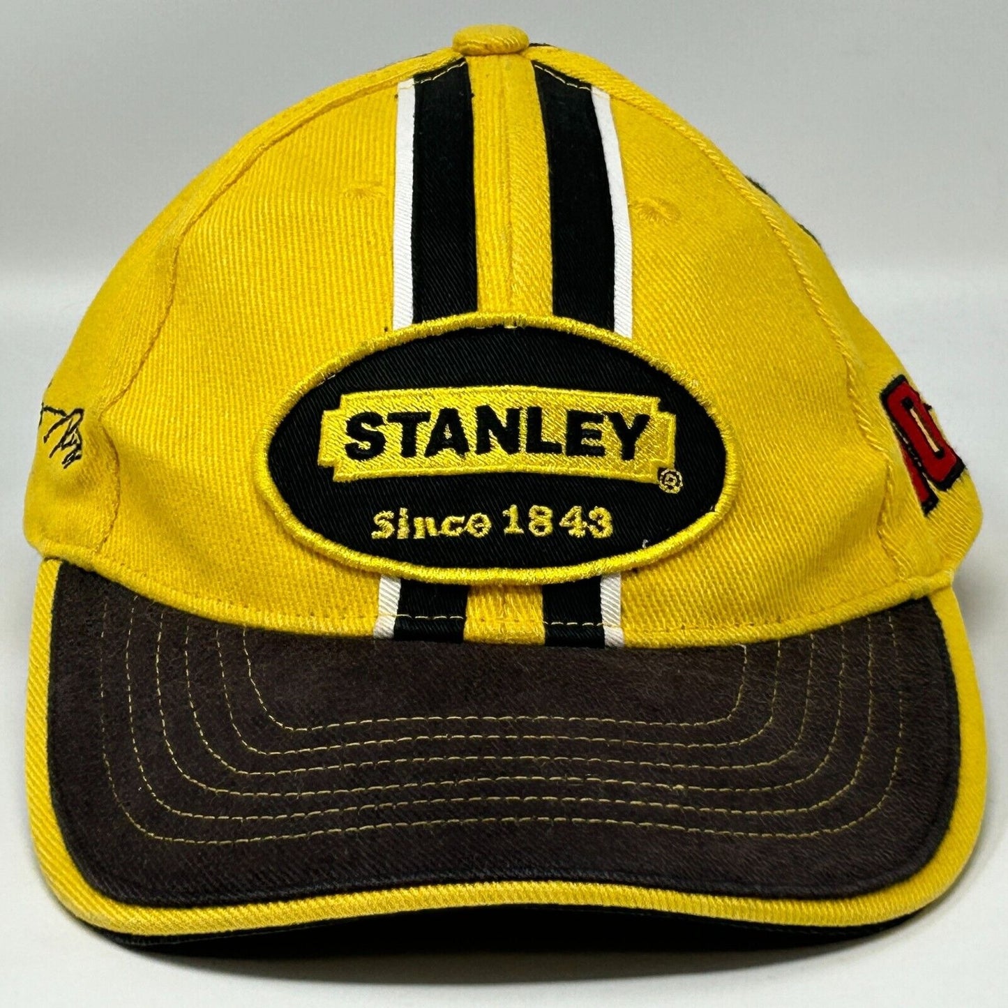 NASCAR Stanley Valvoline Baseball Hat Cap Motorsports Racing Yellow Strapback