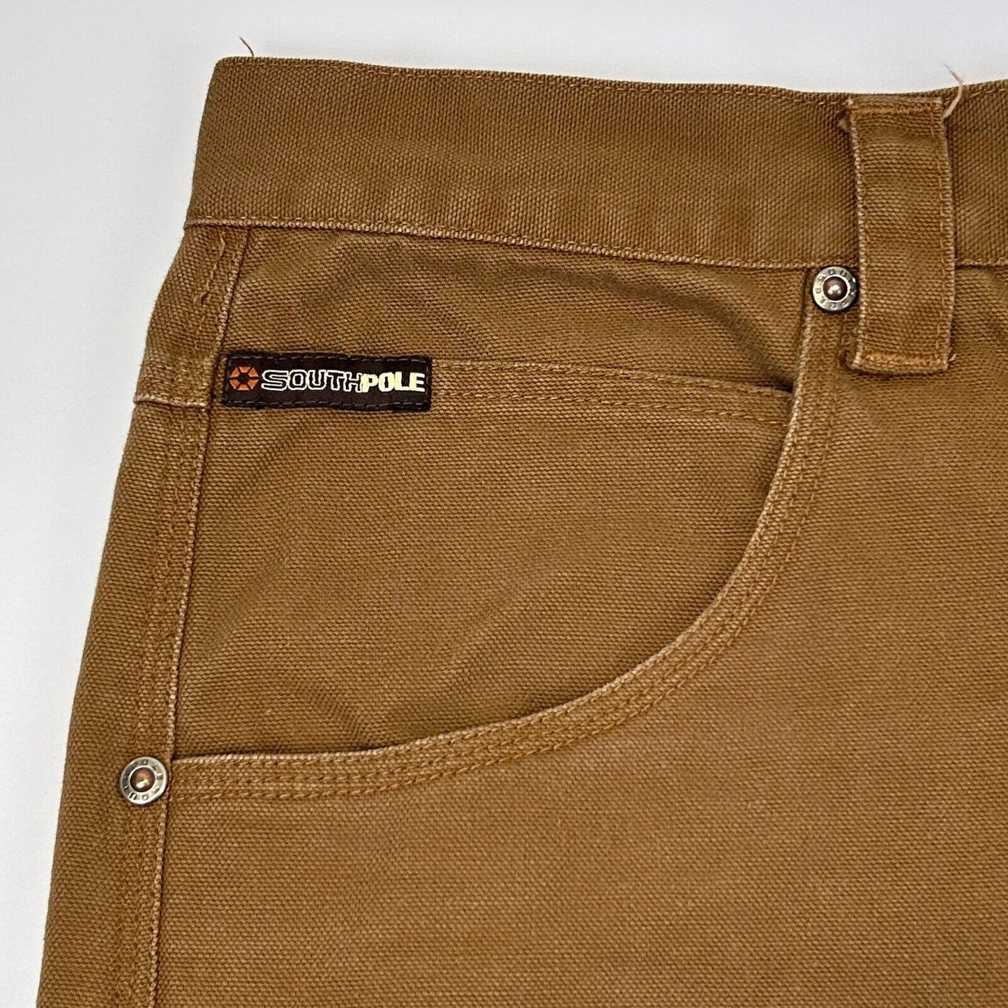 Vintage Southpole Baggy Carpenter Jeans Mens 40 Canvas Skater 2000s Y2Ks Brown