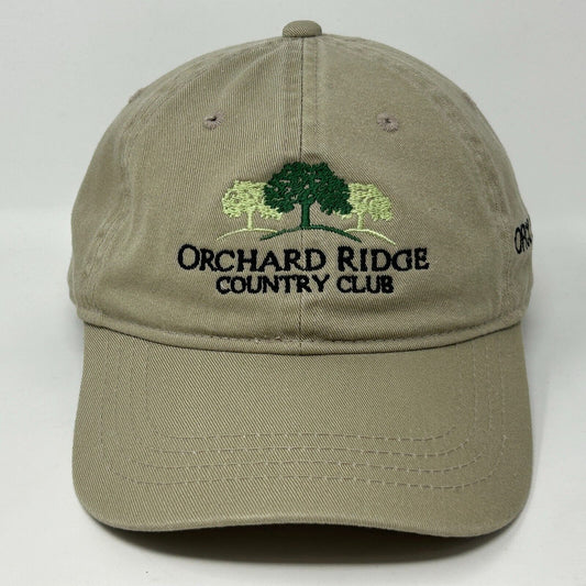 Khaki OC Orchard Ridge Country Club Hat with Embroidered Logo on Front