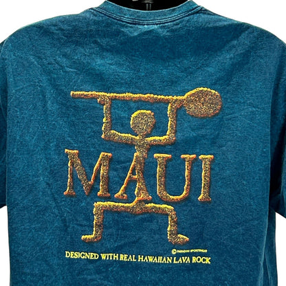 Lava Blues Maui T Shirt Mens X-Large Hawaiian Hawaii Lava Rock Volcano Tee Blue