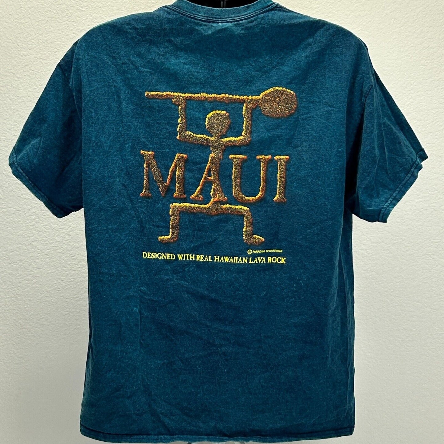 Lava Blues Maui T Shirt Mens X-Large Hawaiian Hawaii Lava Rock Volcano Tee Blue