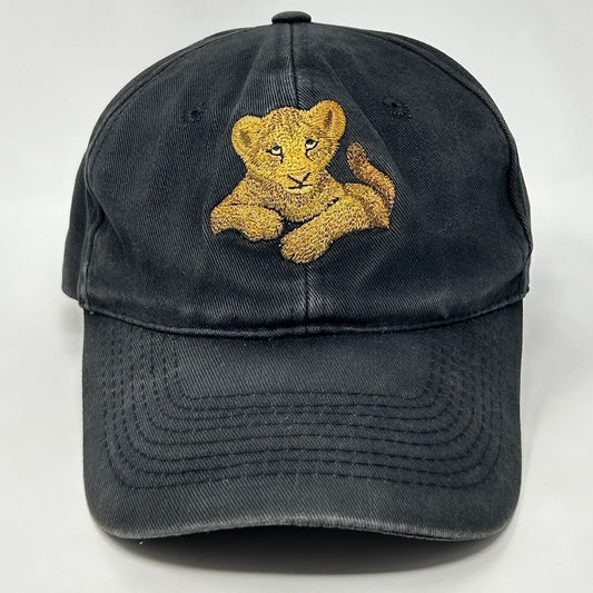 Vintage 90s Lion Cub Born To Be Wild Hat Baseball Cap 6 Panel Snapback Black