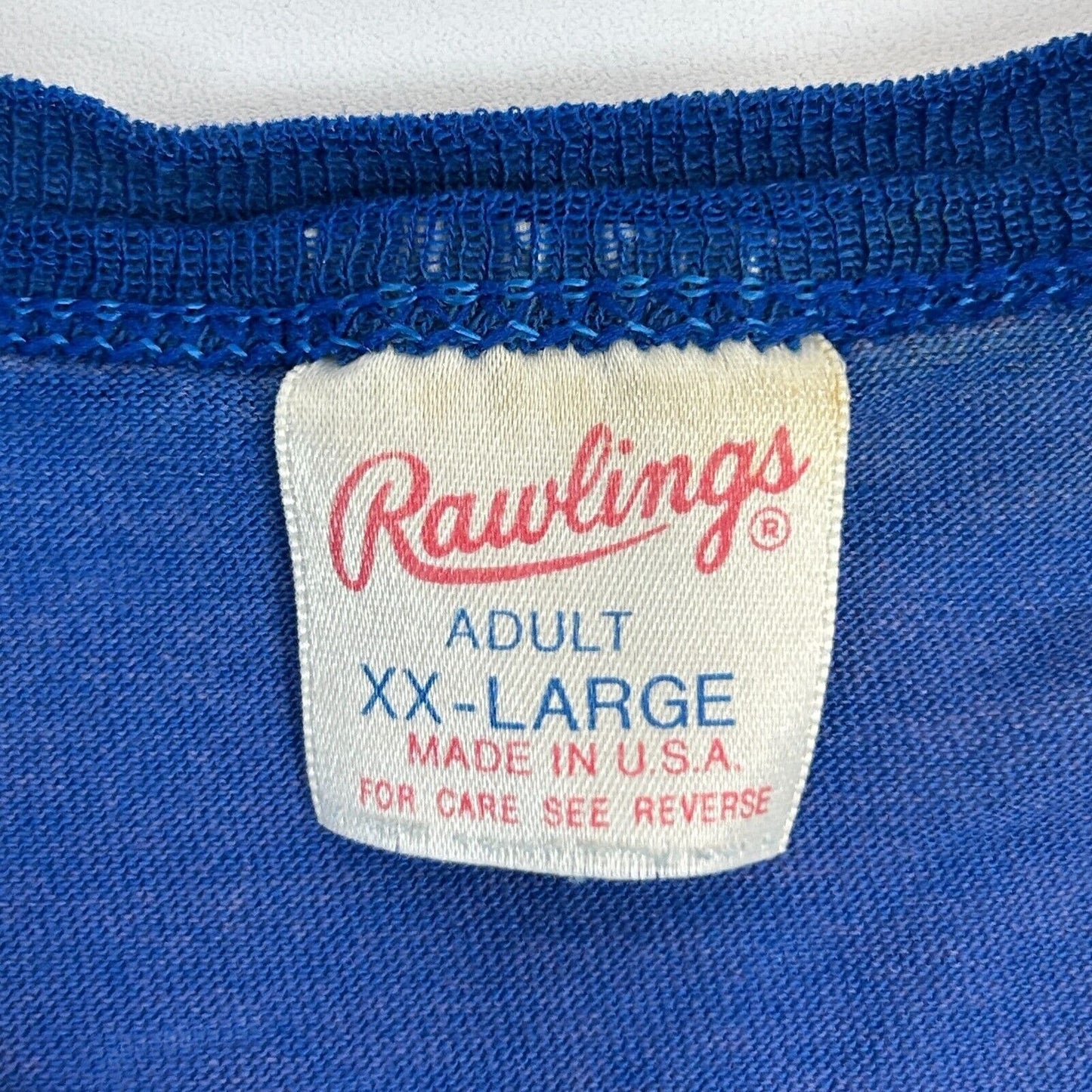 复古密尔沃基酿酒人队 T 恤男款 2XL XXL MLB 棒球 Rawlings USA 蓝色