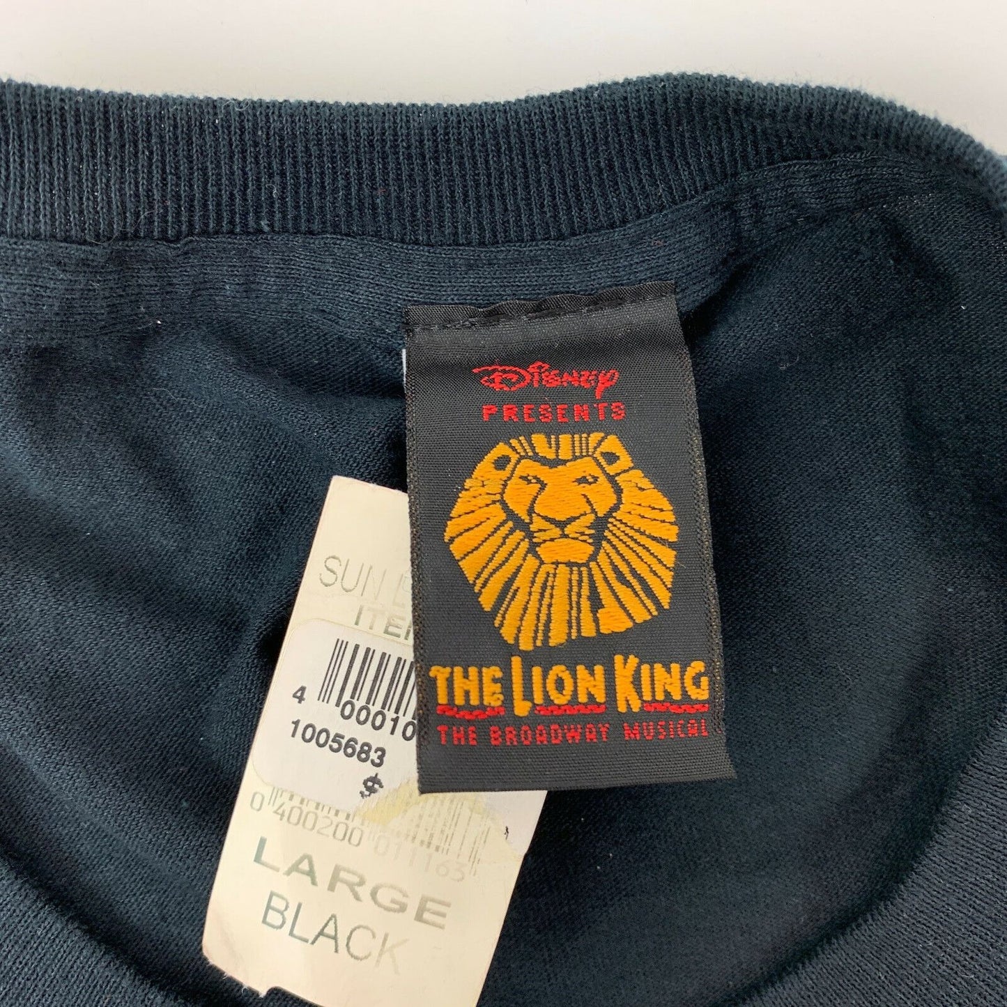 The Lion King Broadway Musical T Shirt Mens Large Mufasa Disney Official Black