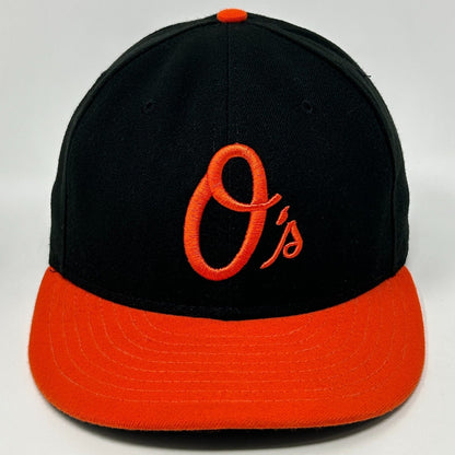 Baltimore Orioles O's Script Baseball Hat Cap New Era 59Fifty Black Fitted 7 1/2