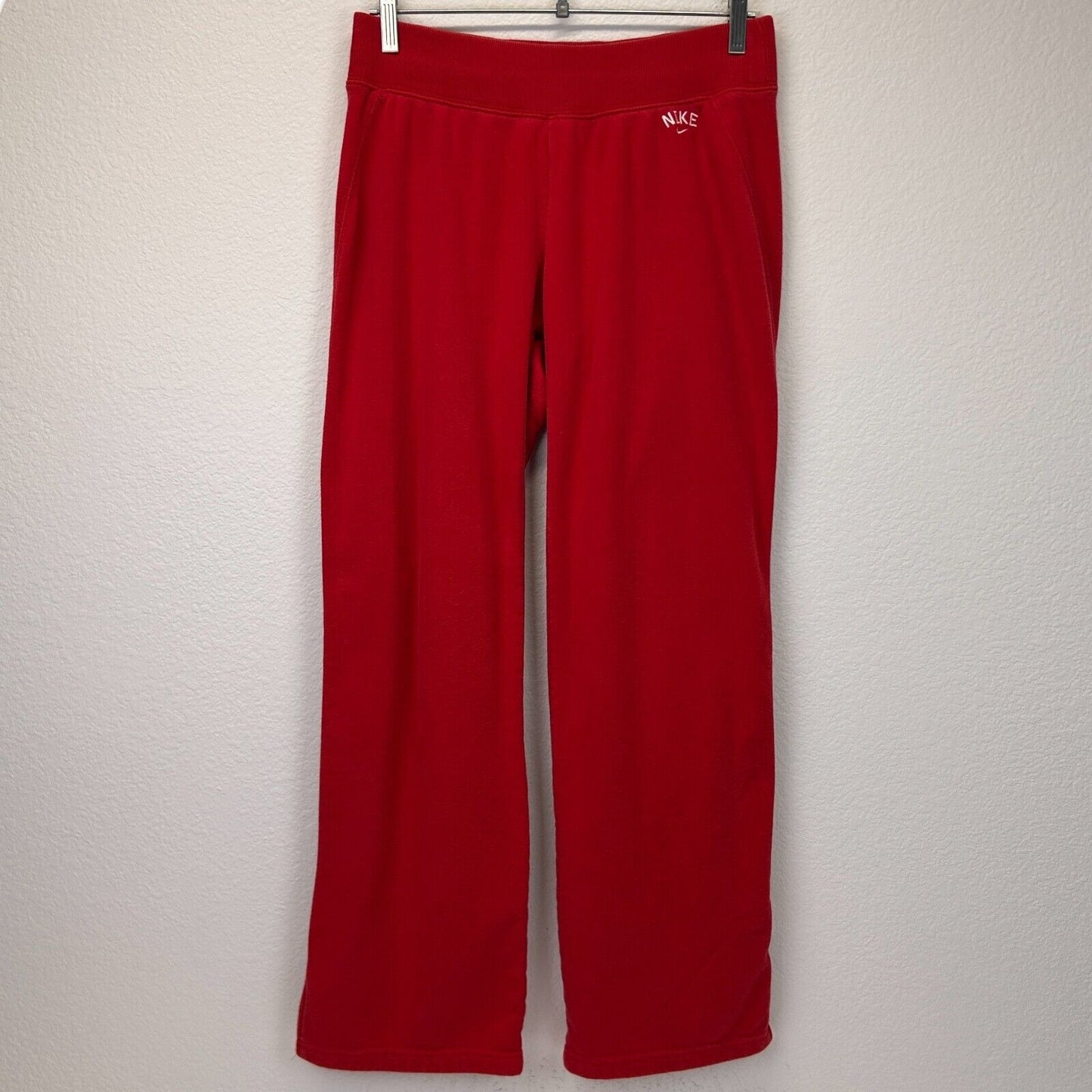 Vintage Nike Sweatpants Womens Medium 8-10 Y2Ks 2000s Logo Fleece Joggers Red