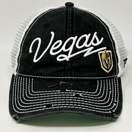Las Vegas Golden Knights Trucker Hat Baseball Cap Fanatics NHL Snapback Black - Neon Vintage