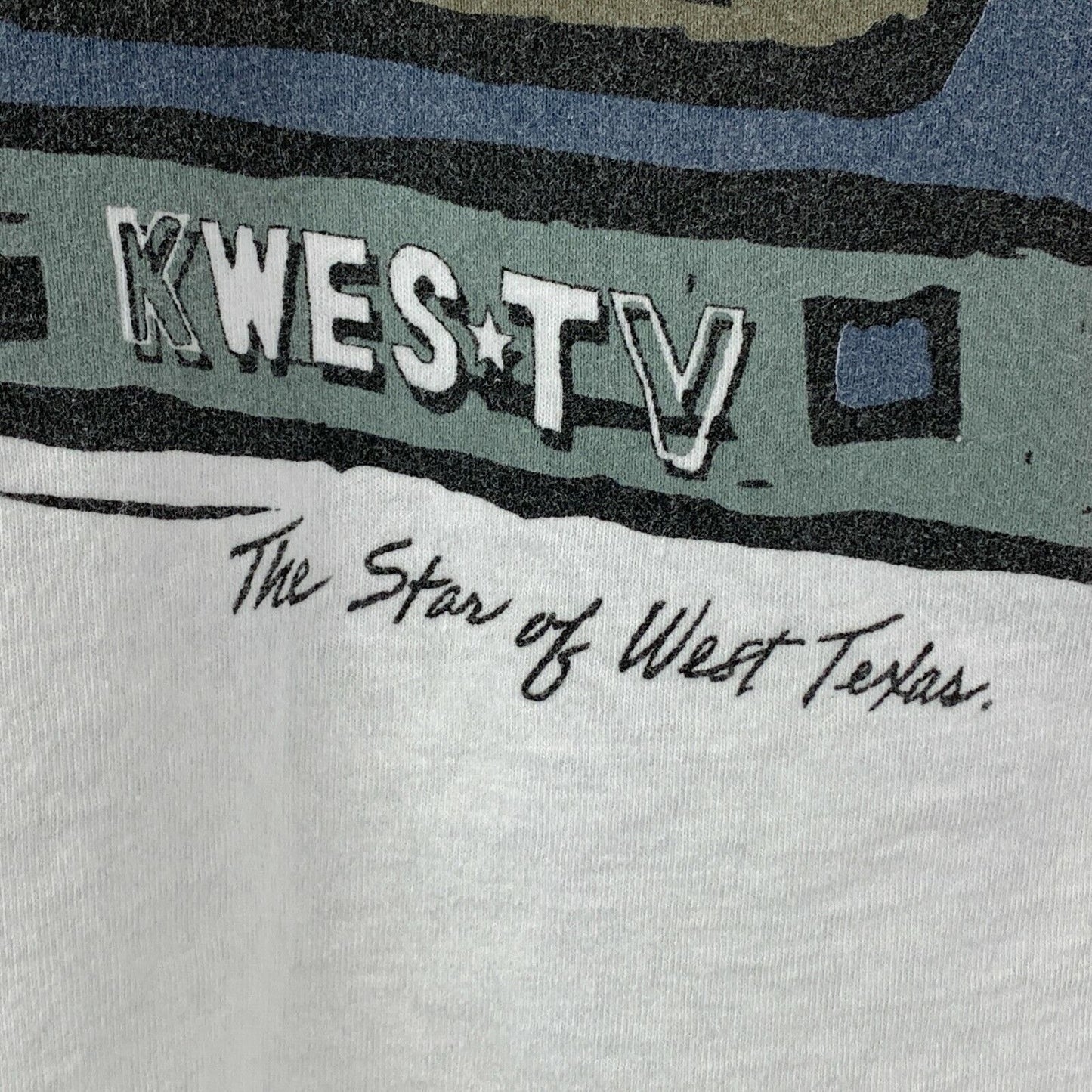 Vintage Tee Vee KWES TV Texas T Shirt Mens X-Large Odessa Television 90s White