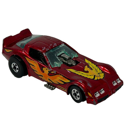 Hot Wheels Pontiac Firebird in red with unique eagle graphics and detailed front view