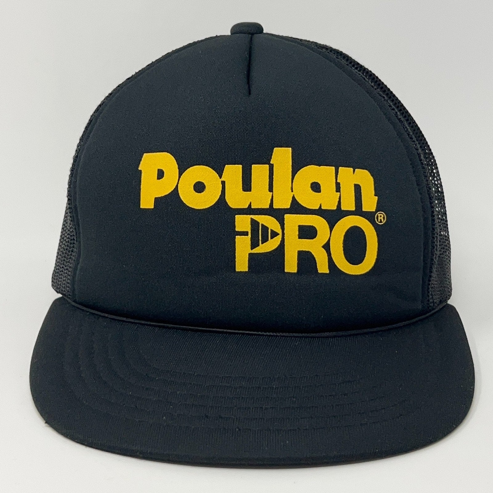 Poulan Pro Vintage Trucker Cap Hat Black Front View
