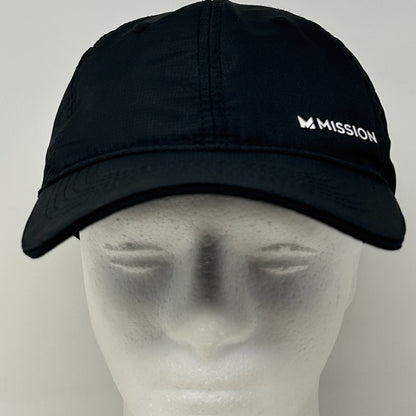 Mission Cooling Baseball Hat Cap Wet to Cool Lightweight 6 Panel Strapback Black