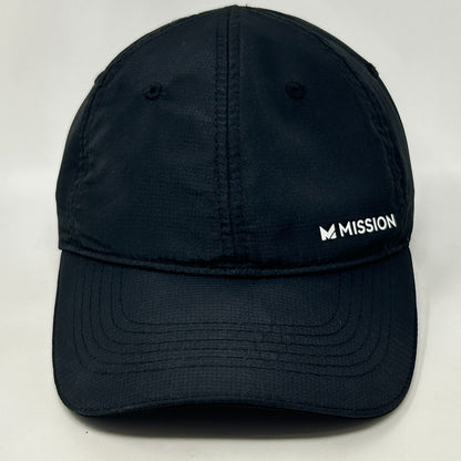 Mission Cooling Baseball Hat Cap Wet to Cool Lightweight 6 Panel Strapback Black