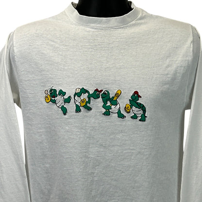 Vuarnet White Baseball T-Shirt featuring colorful turtle graphic on the front for a casual summer look