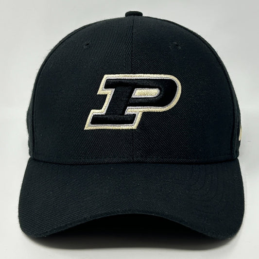 Nike black Purdue hat with front logo, featuring a classic fit design