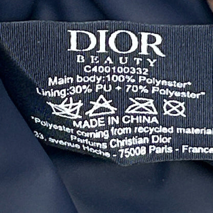 Christian Dior Beauty Velvet Makeup Bag Cosmetics Pouch Clutch Velvet CD Blue Womens