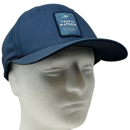 Travis Mathew Baseball Hat Cap Golf Golfer Golfing Blue Six Panel Flexfit L-XL