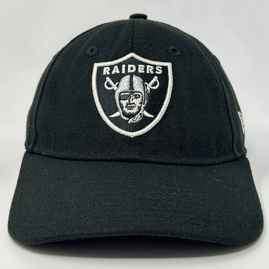 New Era Black Baseball Hat featuring Raiders logo on the front for sports fans