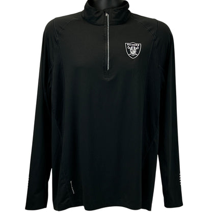 Ogio Raiders Shirt in black, long sleeve, featuring a 1/4 zip and Raiders logo on the front