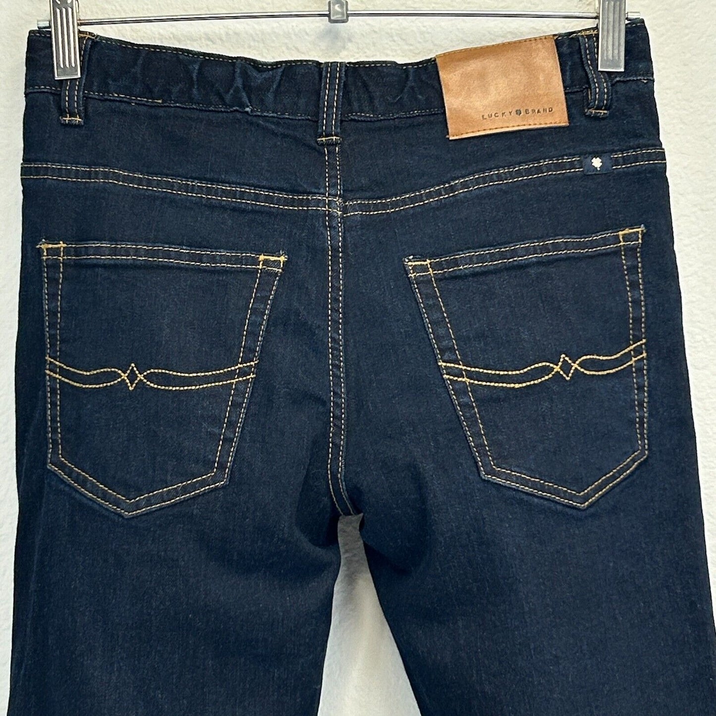 Lucky Brand Classic Straight Fit Jeans Boys 14 Dark Wash Blue Denim Adjustable