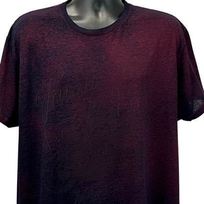 Rock and Republic Burgundy T-Shirt, Short Sleeve, Front View with Subtle Logo Detail