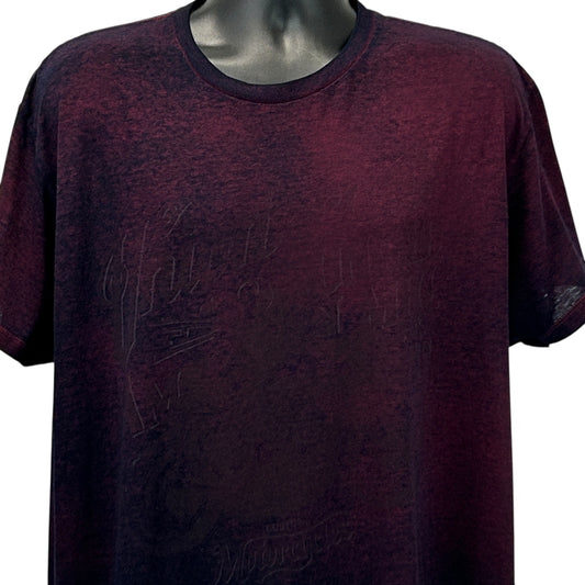 Rock and Republic Burgundy T-Shirt, Short Sleeve, Front View with Subtle Logo Detail