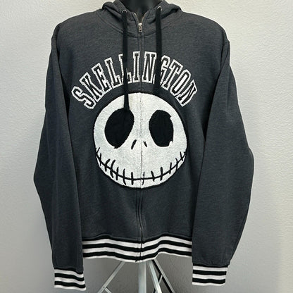 Jack Skellington Hoodie Mens X-Large The Nightmare Before Christmas Disney Gray