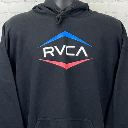 RVCA Hoodie Black Front Comfy Hooded Sweatshirt with Logo