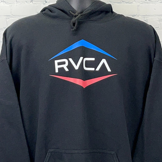 RVCA Hoodie Black Front Comfy Hooded Sweatshirt with Logo