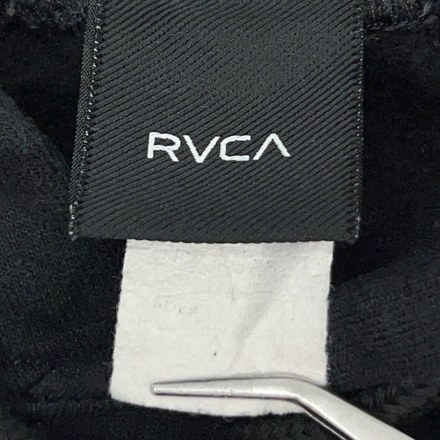 RVCA hoodie in black, size medium, front view featuring soft fabric and comfy hooded sweatshirt style