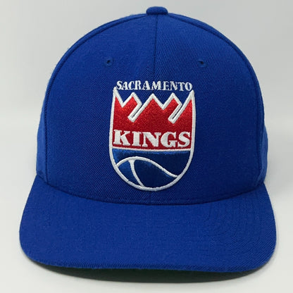 Front view of a blue Sacramento Kings Hat featuring the embroidered team logo