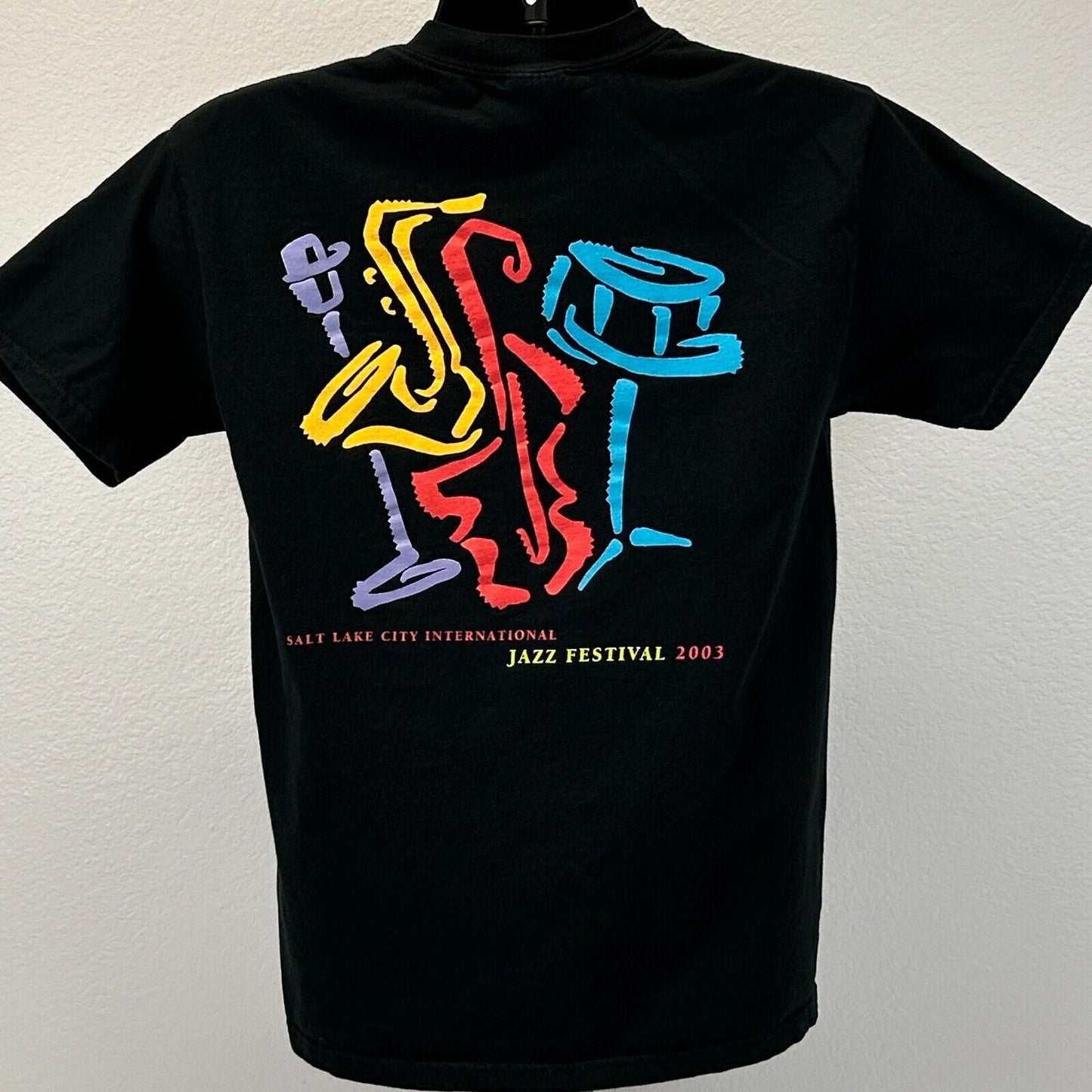 Hanes 2003 T-Shirt Black Size M Front vintage jazz festival t shirt