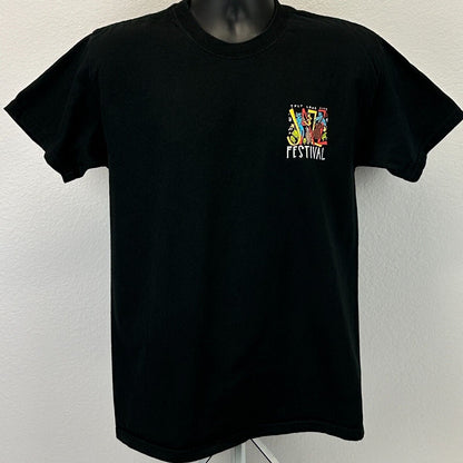 Hanes Vintage 1990s T-Shirt Black Size Medium Front jazz festival t shirt