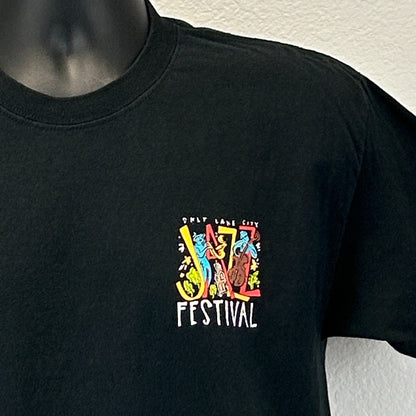 Hanes Vintage Jazz Festival T-Shirt Black Front View