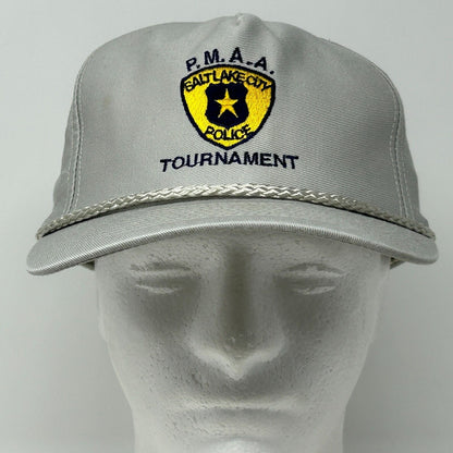 Gray Vintage Hat featuring Salt Lake City Police logo and tournament embroidery detail