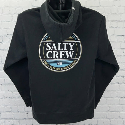 Salty Crew black hoodie for men with logo on the back, perfect for thrill seekers