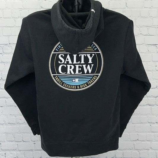Salty Crew black hoodie for men with logo on the back, perfect for thrill seekers