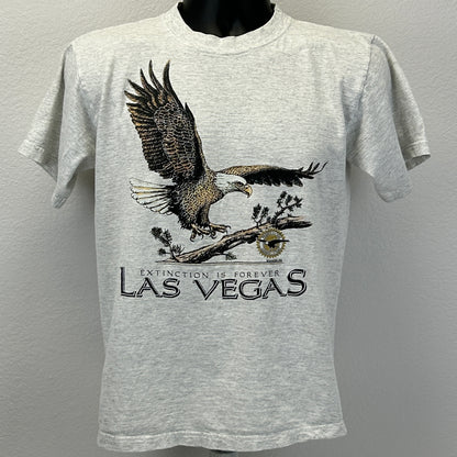Sansegal Sportswear 90s grey T-shirt featuring a bald eagle graphic and Las Vegas lettering on the front