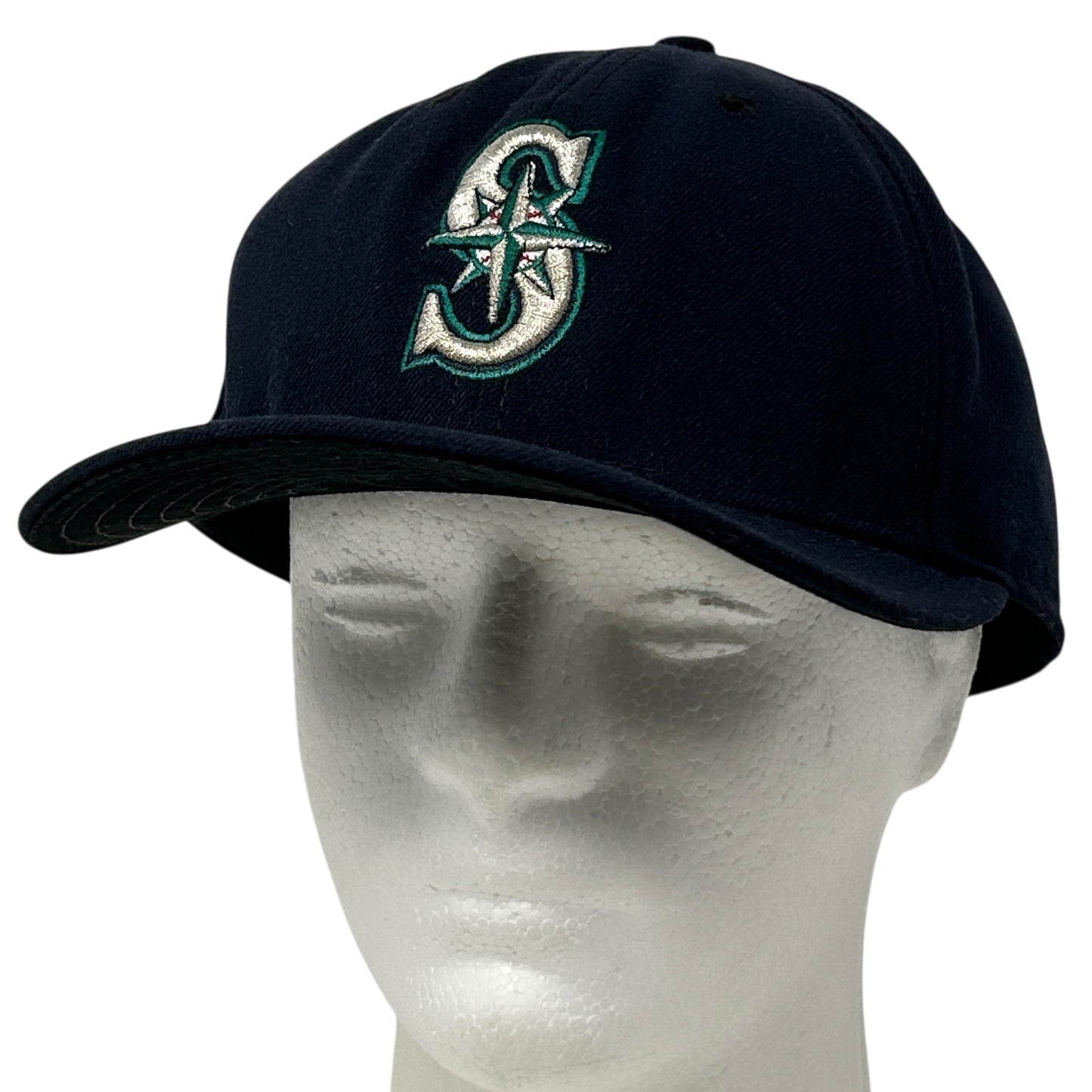 New Era Seattle Mariners Navy Baseball Hat with Front Logo and Curved Brim