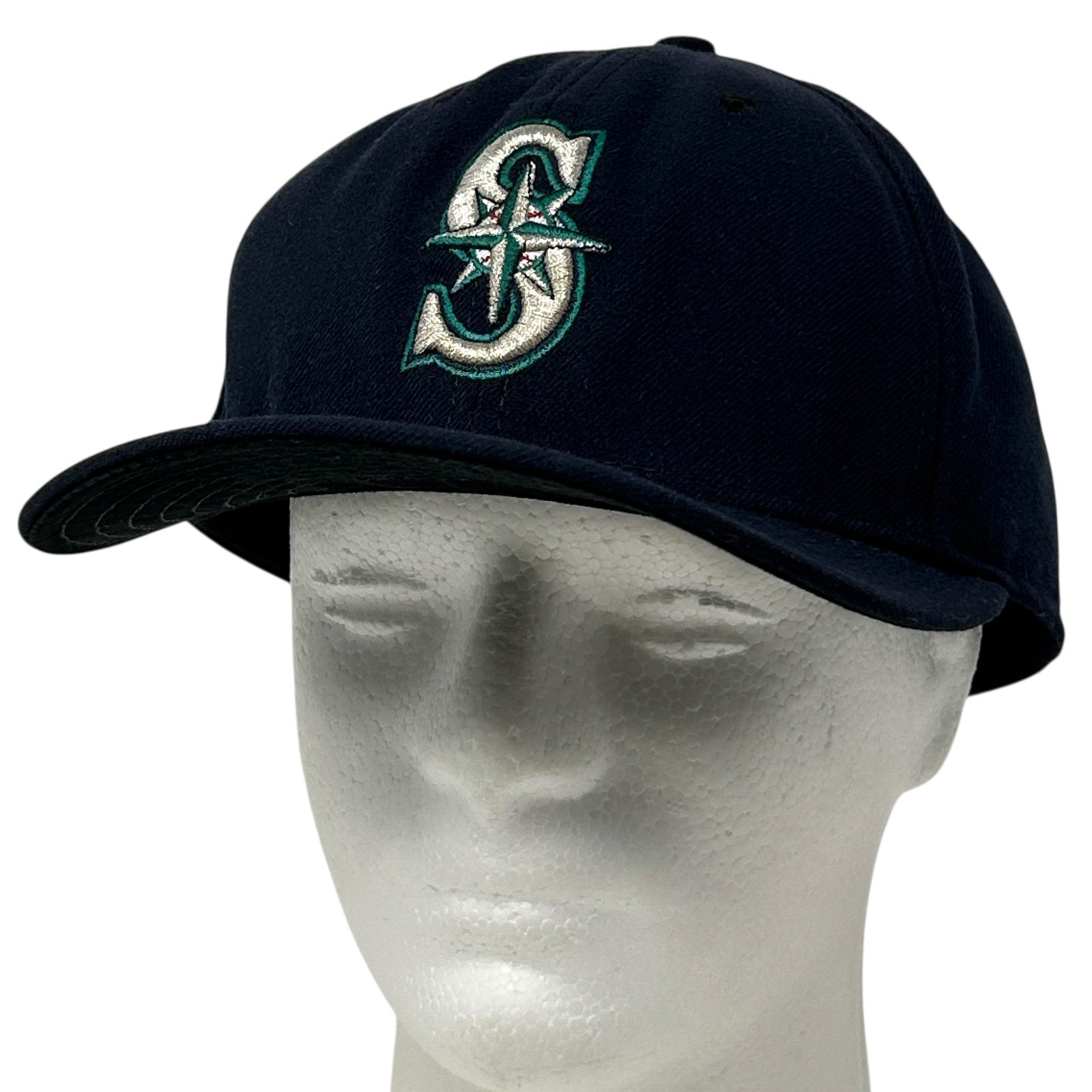 New Era Seattle Mariners Navy Baseball Hat with Front Logo and Curved Brim